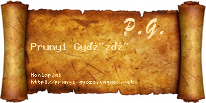 Prunyi Győző névjegykártya